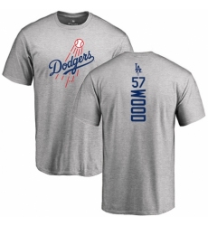 MLB Nike Los Angeles Dodgers #57 Alex Wood Ash Backer T-Shirt