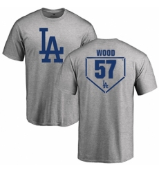 MLB Nike Los Angeles Dodgers #57 Alex Wood Gray RBI T-Shirt
