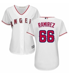 Women's Majestic Los Angeles Angels of Anaheim #66 J. C. Ramirez Authentic White Home Cool Base MLB Jersey