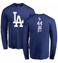 MLB Nike Los Angeles Dodgers #44 Rich Hill Royal Blue Backer Long Sleeve T-Shirt