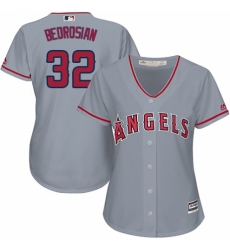 Women's Majestic Los Angeles Angels of Anaheim #32 Cam Bedrosian Authentic Grey Road Cool Base MLB Jersey