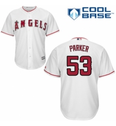 Youth Majestic Los Angeles Angels of Anaheim #53 Blake Parker Replica White Home Cool Base MLB Jersey