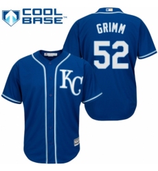 Youth Majestic Kansas City Royals #52 Justin Grimm Replica Blue Alternate 2 Cool Base MLB Jersey
