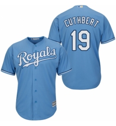 Youth Majestic Kansas City Royals #19 Cheslor Cuthbert Authentic Light Blue Alternate 1 Cool Base MLB Jersey
