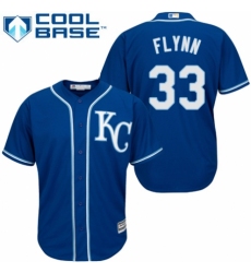 Men's Majestic Kansas City Royals #33 Brian Flynn Replica Blue Alternate 2 Cool Base MLB Jersey
