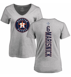 MLB Women's Nike Houston Astros #6 Jake Marisnick Ash Backer T-Shirt