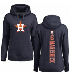 MLB Women's Nike Houston Astros #6 Jake Marisnick Navy Blue Backer Pullover Hoodie