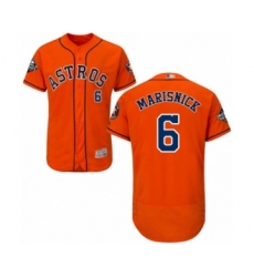 Men's Houston Astros #6 Jake Marisnick Orange Alternate Flex Base Authentic Collection 2019 World Series Bound Baseball Jersey
