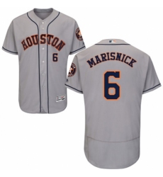 Men's Majestic Houston Astros #6 Jake Marisnick Grey Road Flex Base Authentic Collection MLB Jersey