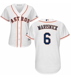 Women's Majestic Houston Astros #6 Jake Marisnick Authentic White Home Cool Base MLB Jersey