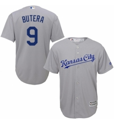 Youth Majestic Kansas City Royals #9 Drew Butera Authentic Grey Road Cool Base MLB Jersey