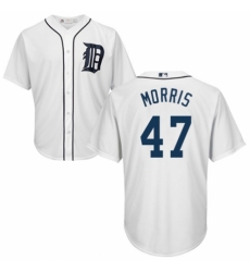 Youth Majestic Detroit Tigers #47 Jack Morris Authentic White Home Cool Base MLB Jersey