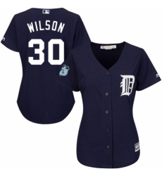 Women's Majestic Detroit Tigers #30 Alex Wilson Replica Navy Blue Alternate Cool Base MLB Jersey