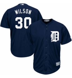 Youth Majestic Detroit Tigers #30 Alex Wilson Authentic Navy Blue Alternate Cool Base MLB Jersey