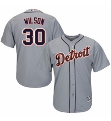 Youth Majestic Detroit Tigers #30 Alex Wilson Replica Grey Road Cool Base MLB Jersey