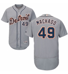 Men's Majestic Detroit Tigers #49 Dixon Machado Grey Road Flex Base Authentic Collection MLB Jersey