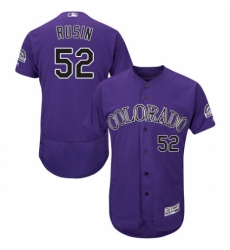 Men's Majestic Colorado Rockies #52 Chris Rusin Purple Alternate Flex Base Authentic Collection MLB Jersey