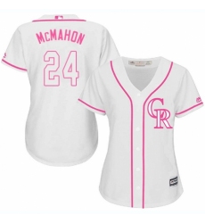 Women's Majestic Colorado Rockies #24 Ryan McMahon Authentic White Fashion Cool Base MLB Jersey