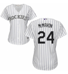 Women's Majestic Colorado Rockies #24 Ryan McMahon Authentic White Home Cool Base MLB Jersey