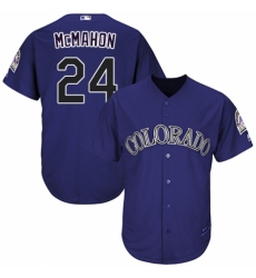 Youth Majestic Colorado Rockies #24 Ryan McMahon Authentic Purple Alternate 1 Cool Base MLB Jersey
