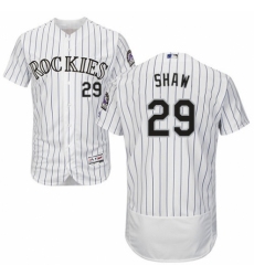 Men's Majestic Colorado Rockies #29 Bryan Shaw White Home Flex Base Authentic Collection MLB Jersey