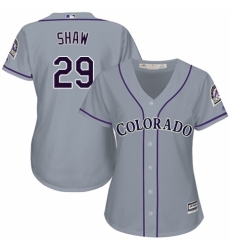 Women's Majestic Colorado Rockies #29 Bryan Shaw Authentic Grey Road Cool Base MLB Jersey