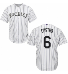 Youth Majestic Colorado Rockies #6 Daniel Castro Replica White Home Cool Base MLB Jersey