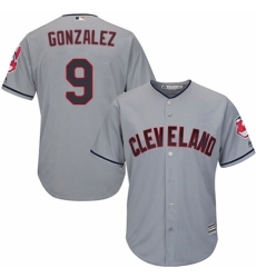 Youth Majestic Cleveland Indians #9 Erik Gonzalez Replica Grey Road Cool Base MLB Jersey