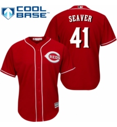 Men's Majestic Cincinnati Reds #41 Tom Seaver Replica Red Alternate Cool Base MLB Jersey
