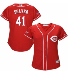Women's Majestic Cincinnati Reds #41 Tom Seaver Replica Red Alternate Cool Base MLB Jersey