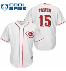 Youth Majestic Cincinnati Reds #15 George Foster Replica White Home Cool Base MLB Jersey