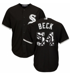 Men's Majestic Chicago White Sox #54 Chris Beck Authentic Black Team Logo Fashion Cool Base MLB Jersey