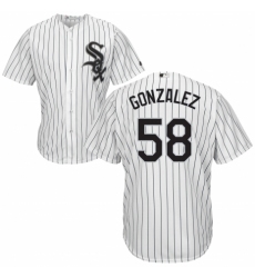 Youth Majestic Chicago White Sox #58 Miguel Gonzalez Authentic White Home Cool Base MLB Jersey