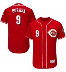 Men's Majestic Cincinnati Reds #9 Jose Peraza Red Alternate Flex Base Authentic Collection MLB Jersey