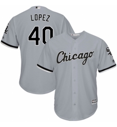 Youth Majestic Chicago White Sox #40 Reynaldo Lopez Authentic Grey Road Cool Base MLB Jersey