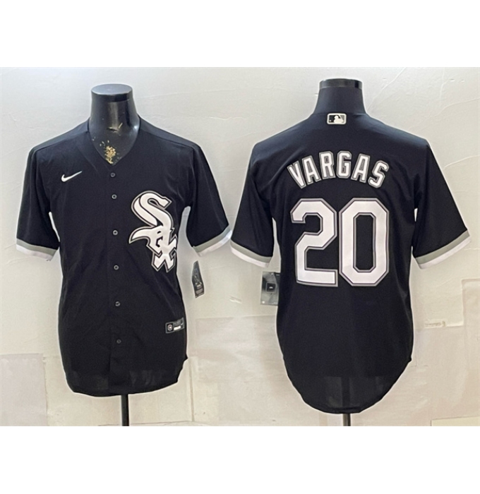 Men's Chicago White Sox #20 Miguel Vargas Black Stitched Baseball Jersey
