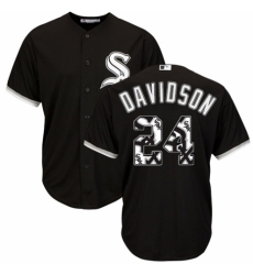 Men's Majestic Chicago White Sox #24 Matt Davidson Authentic Black Team Logo Fashion Cool Base MLB Jersey