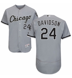 Men's Majestic Chicago White Sox #24 Matt Davidson Grey Road Flex Base Authentic Collection MLB Jersey
