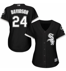 Women's Majestic Chicago White Sox #24 Matt Davidson Authentic Black Alternate Home Cool Base MLB Jersey
