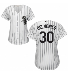 Women's Majestic Chicago White Sox #30 Nicky Delmonico Replica White Home Cool Base MLB Jersey