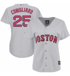 Women's Majestic Boston Red Sox #25 Tony Conigliaro Replica Grey Road MLB Jersey