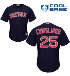 Youth Majestic Boston Red Sox #25 Tony Conigliaro Authentic Navy Blue Alternate Road Cool Base MLB Jersey