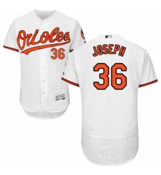 Men's Majestic Baltimore Orioles #36 Caleb Joseph White Home Flex Base Authentic Collection MLB Jersey