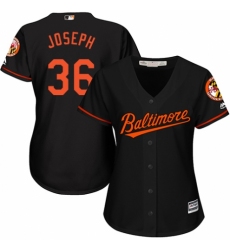 Women's Majestic Baltimore Orioles #36 Caleb Joseph Authentic Black Alternate Cool Base MLB Jersey