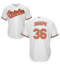 Youth Majestic Baltimore Orioles #36 Caleb Joseph Replica White Home Cool Base MLB Jersey