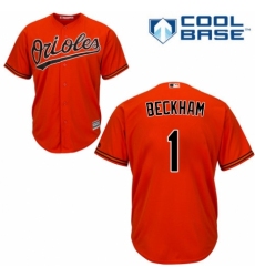 Youth Majestic Baltimore Orioles #1 Tim Beckham Replica Orange Alternate Cool Base MLB Jersey