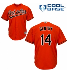 Youth Majestic Baltimore Orioles #14 Craig Gentry Authentic Orange Alternate Cool Base MLB Jersey
