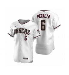 Men's Arizona Diamondbacks #6 David Peralta Nike White Crimson Authentic 2020 Home Jersey