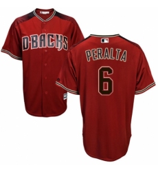 Men's Majestic Arizona Diamondbacks #6 David Peralta Replica Red/Brick Alternate Cool Base MLB Jersey