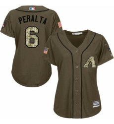 Women's Majestic Arizona Diamondbacks #6 David Peralta Authentic Green Salute to Service MLB Jersey